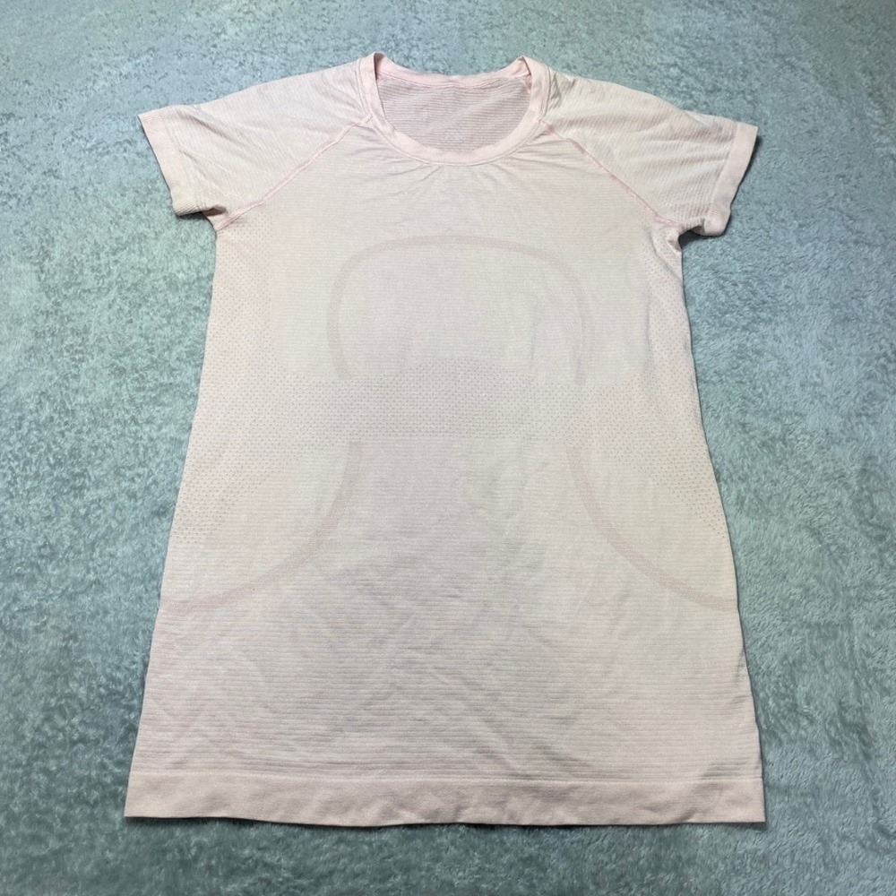 Lululemon Womens 4 Swiftly Tech Short Sleeve 2.0 Workout Top Pink Activewear